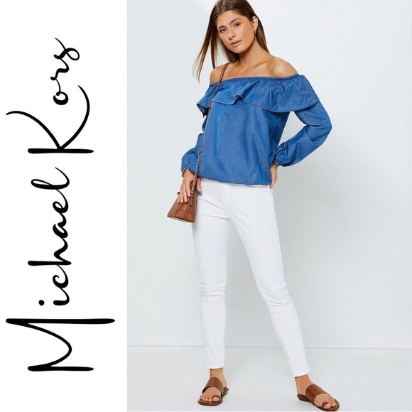 Michael Kors White Stretch Ankle Jeans - Picture 1 of 9